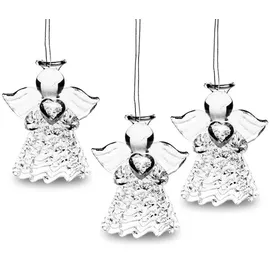 SIKORA BS401 Engel Christbaumschmuck Glas Figur Weihnachtsbaum Anhänger 3er Set