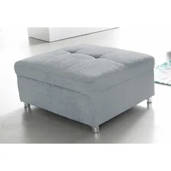 Polsterhocker SIT & MORE "Top Bilbao", grau (hellgrau), B:98cm H:42cm T:68cm, Struktur fein (95% Polyester, 5% Polyamid), Kunstleder SOFTLUX / Struktur (100% Polyester), Hocker