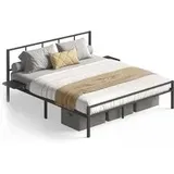 VASAGLE Doppelbettgestell 160 x 200 cm mit Kopfteil mattschwarz