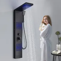LED Duschpaneel Duschset Edelstahl Duscharmatur Regendusche Massage Duschsäule