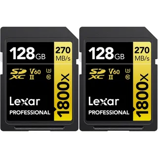 Lexar Professional SDXC 128GB 1800x UHS-II V60 2er-Pack