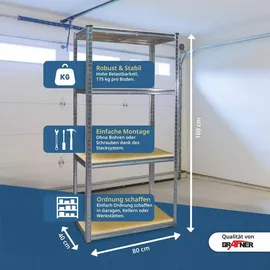 Grafner Schwerlastregal Lagerregal Steckregal, ... - Silber