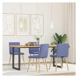 vidaXL Esszimmerstühle 4 Stk. Jeansblau Stoff