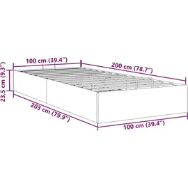 vidaXL Ottoman-Bett 100 x 200 cm Schwarz
