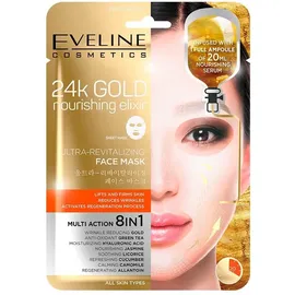 Eveline Cosmetics 24k Gold Ultra Revitalisierende Tuchmaske mit Gold & Hyaluronsäure 8-in-1