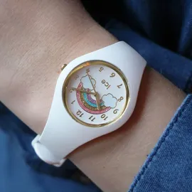 ICE-Watch - ICE fantasia Rainbow white - Weiße Mädchenuhr mit Silikonarmband - 017889 (Small)