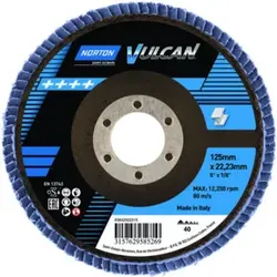 Norton Fächerschleifscheibe -Vulcan Zirconia R842 - 125x22 P40