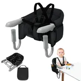 ACXIN Tischsitz Babysitz, Hochstuhl inkl. Transporttasche, Hochwertiger Kinderhochstuhl, Mobiler Hochstuhl für Restaurants, Reise & Co, Belastbar bis 15 kg (Schwarz)