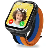 4G Smartwatch Kinder mit GPS und Telefon, Kinderuhr zum Telefonieren mit WiFi, Videoanrufen, SOS, Wecker, Schulmodus, Schrittzähler, Kamera, Kinder-Smartwatch für Jungen und Mädchen 4–12 Jahren