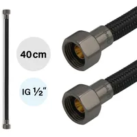 Tucai Flexschlauch DN8 IG/IG 1/2" -400mm Schwarz Schwarzstahl