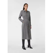 Comma, Hemdblusenkleid Sommerkleid All-over-Print Beige/Schwarz 38