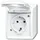 Busch-Jaeger Schuko-Steckdose mit Klappdeckel 20 EW-54