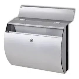 vidaXL Briefkasten Edelstahl 18/8 mit Zeitungsfach