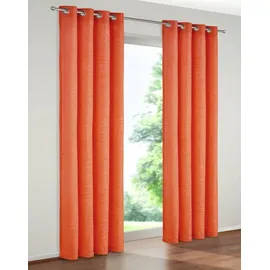 Wirth Vorhang Trondheim B (1 St), Ösen, blickdicht, Chenille orange 172 cm x 160 cm