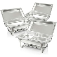 Mahlzeit Chafing dish Profi Set Montpellier 3x Edelstahl Warmhaltebehälter