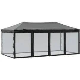 vidaXL Partyzelt Faltbar mit Mesh-Seitenwänden Schwarz 3x6 m