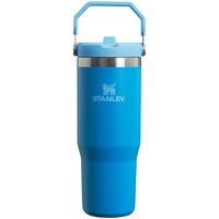 Stanley IceFlow Flip Straw Trinkflasche mit Strohhalm 0.89L - Thermosflasche Hält 12+ Stunden Kalt - Auslaufsicher - Trinkflasche Sport - Wasserflasche BPA Frei - Spülmaschinenfest - Azure