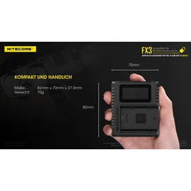 Nitecore FX3 Ladegerät für Fujifilm NP-W235