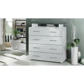 Vladon Pavos V2 76 x 81 x 35 cm Weiß matt/Weiß Hochglanz