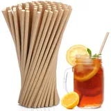 100 StüCk Papierstrohhalme,Braun Strohhalme Papier,Natur Strohhalme,Biologisch Abbaubar Trinkhalme,Strohhalme Plastik Einweg,Geeignet FüR Cocktail-Strohhalme,Partys,Hochzeiten,Kaffee-,TeeläDen Usw