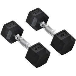 HOMCOM Gummi-Hantel Metall, Gummi