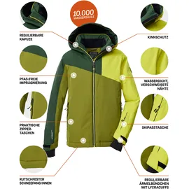 KILLTEC KSW 192 BYS SKI JCKT Skijacke khaki/dunkel waldgrün/lime 116