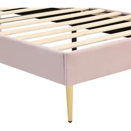 Flieks Polsterbett 90 x 200 cm Massivholz rosa