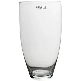 GlasArt Tischvase Glasvase Dekovase bauchig oval, Größe 25x13.5cm Wohnzimmer