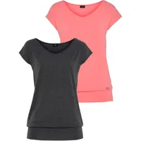 H.I.S. Funktionsshirt in koralle / schwarz | Gr.: 32/34
