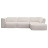 Ecksofa RAUM.ID "Merid jederzeit durch Module erweiterbar L-Form" Sofas Gr. B/H/T: 295cm x 70cm x 162cm, Samtcord, Ottomane rechts, beige (creme) als Modul oder separat verwendbar, für individuelle Zusammenstellung Bestseller