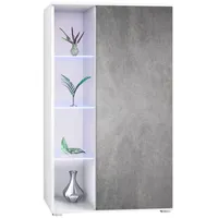 Vladon Vitrine, Schiefer, 71.5x134x35 cm, Wohnzimmer, Wohnwände, Vitrinenschränke