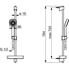 Hansa Basicjet Style Wandstangen-Brausenset 1-strahlig Chrom 44770111