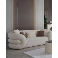 JVmoebel Sofa 3-Sitzer Wohnlandschaft Couch Polster Garnitur Stoff Leder modern, Made in Europa weiß