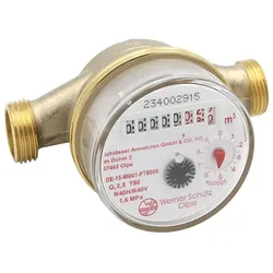 Wasserzähler Wasseruhr geeignet für 1/2 Zoll Rohre 110mm warm 2024 geeicht