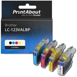 Druckerpatrone kompatibel mit Brother LC-123VALBP - 4 Farben - Multipack