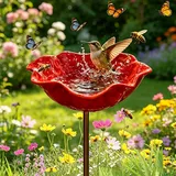2026 Neu Bienentränke für den Garten, 65 cm Metall-Blumen-Gartenstecker Vogeltränke, Insektentränke Gartenfiguren & Gartenstatuen Gartendeko für Draußen (#A)