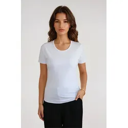 Basic Enge T -Shirt - Weiß - TeeShoppen