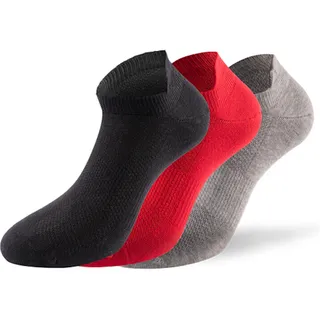Lenz Performance Sneaker Tech Sokken, zwart-grijs-rood, 43 44 45 46 Voorman