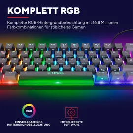 Trust GXT 867 Acira 60%, LEDs RGB, Gaote Outemu RED, USB, DE (24883)