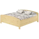 Erst-Holz Massivholzbett 180 x 200 Seniorenbett Extra Hoch Doppelbett Kiefer Modell 44 Rollrost inkl.