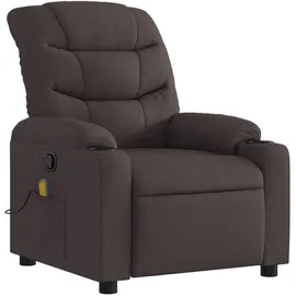 vidaXL Massagesessel Dunkelbraun Polyester 147 x 80,5 x 0 cm Braun mit Fernbedienung