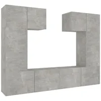 VidaXL 6-tlg. TV-Schrank-Set Betongrau Holzwerkstoff
