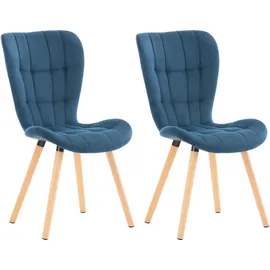 CLP 2er Set Esszimmerstuhl Elda blau/Samt