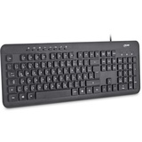 InLine Design Keyboard, Tastatur, USB-Kabel, flache Tasten, DE Layout, schwarz