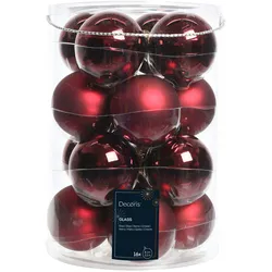 16 Weihnachtskugeln 8cm Glas Christbaumkugeln Weihnachtsbaum bordeaux weinrot