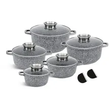 klönberg Topf-Set 10-tlg. 5 x Topf mit Steinbeschichtung