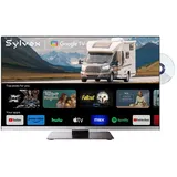 SYLVOX 24" Wohnmobil Fernseher mit DVD-Player, 12V Smart TV 1080P Full HD, Google TV, Rahmenloser DC/AC Powered Television mit WiFi, Bluetooth, HDMI, USB | Triple-Tuner für Wohnwagen, Camping & LKW