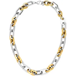 Kette ohne Anhänger JOBO "Statement Halskette", silber (edelstahlfarben), Halsketten, Damen, Edelstahl, L: 51cm, Edelstahl Bicolor-Optik 13 mm 51 cm