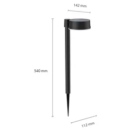 Philips Sockelleuchte Kunststoff 54,0 cm Solar schwarz