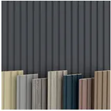 Hexim Wanddekoobjekt Abschlussprofil Beats De Luxe Black Lead (Beats Lamellen 2,75m MDF Lamellenwand Wandpaneele Lamellenverkleidung Wandverkleidung Akusiktpaneele Holzpaneele Natur Holz (1 Abschlussprofil, Beats De Luxe Black Lead) schwarz